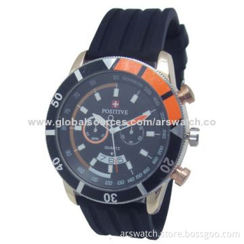 Silicone strap sports watches in Japan quartz movement